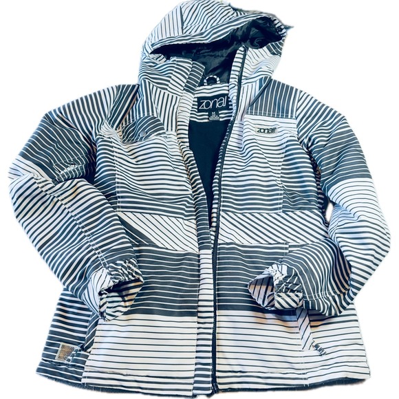 Zonal Clothing Other - VTG Zonal Hooded Snowboard Jacket M Geo Stripe Waterproof Streetwear Techwear